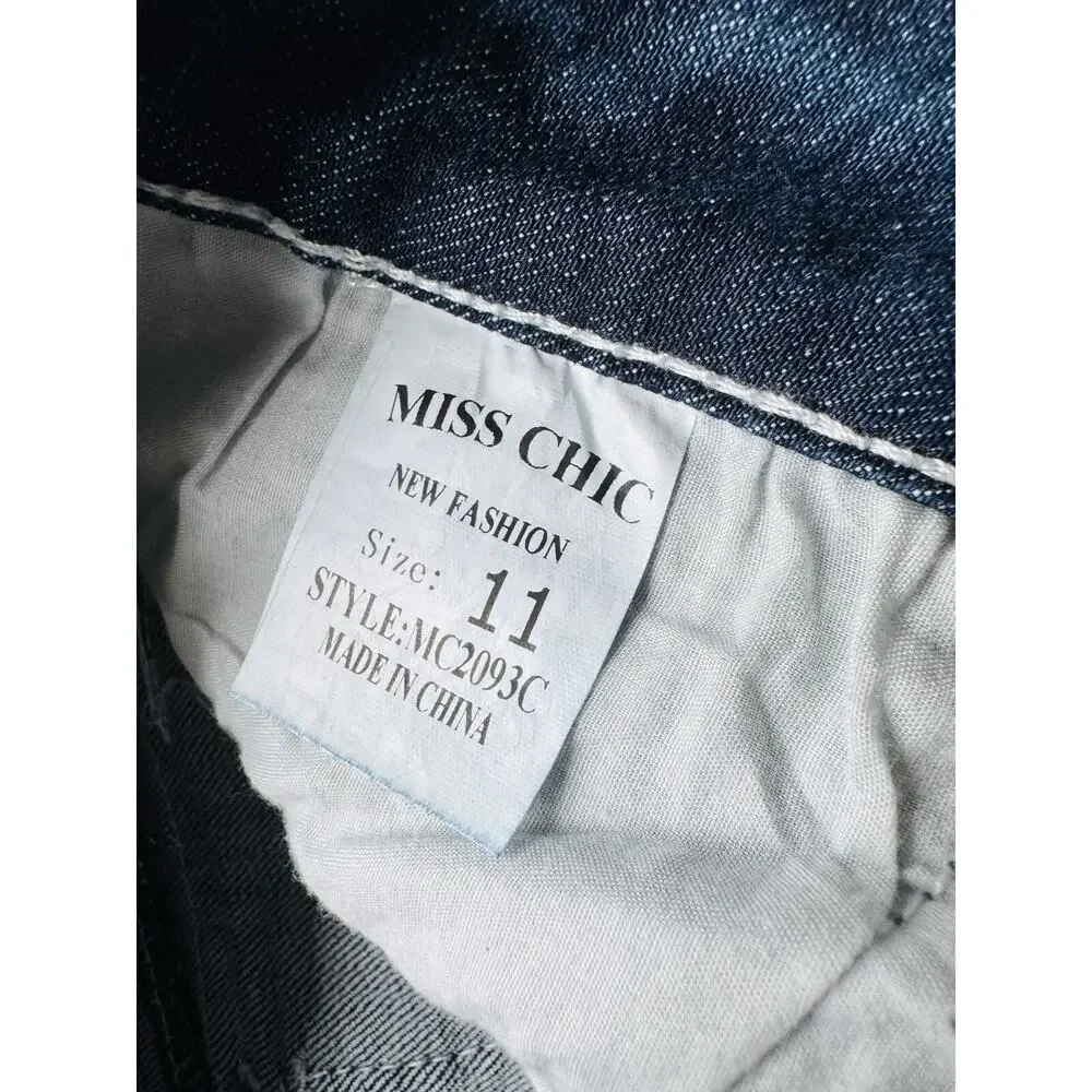 Miss Chic Womens Blue 5 Pocket Bootcut Jeans Size 11
